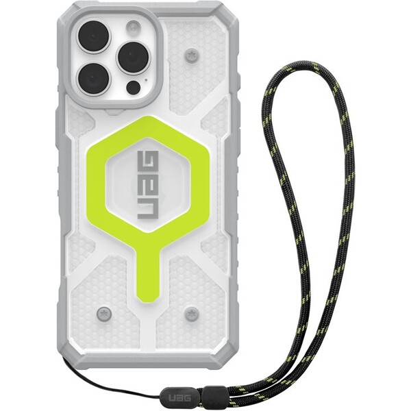 E-shop UAG Pathfinder Clear Magsafe kryt iPhone 16 Pro Max Active Neon Lanyard