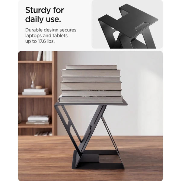 Spigen Slim Fold Laptop Stand & Standing Desk stojan čierny - Stojany - Obrázok 90c60d9bfd2849328c4000a95c36f053
