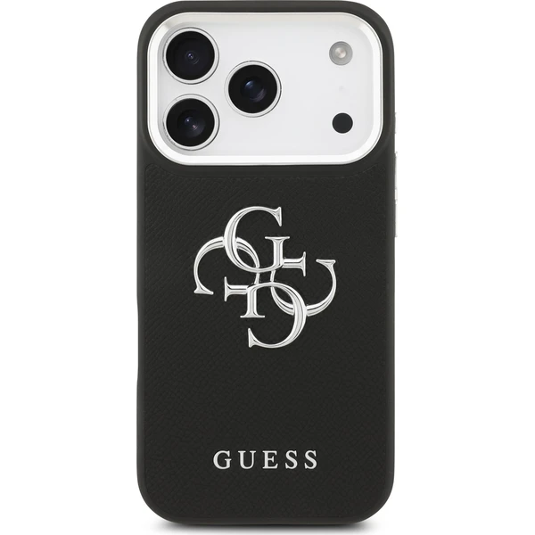 Guess PU Grained 4G Metal Logo kryt iPhone 17 Pro čierny - Puzdra - Obrázok 90c90012140046b7a958917be93d80c2
