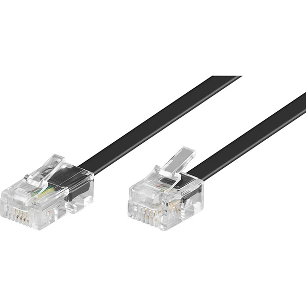 PremiumCord RJ45/RJ11 telefónny kábel 10m čierny - Káble a redukcie - Hlavný obrázok