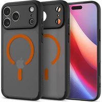 Spigen Ultra Hybrid MagSafe kryt iPhone 17 Pro Max frost black orange - Puzdra