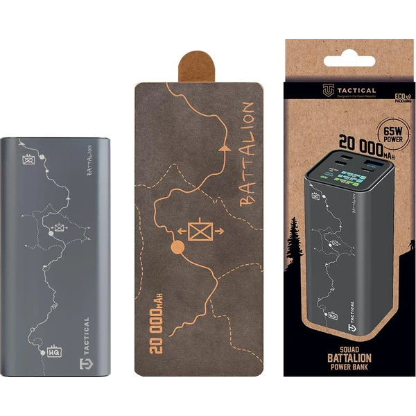 Taktická skupina Batéria do powerbanky (1xUSB-A, 2xUSB-C) 65W 20000mAh sivá - Powerbanky - Obrázok 913e1cc5f86847de9dccb49092e94345