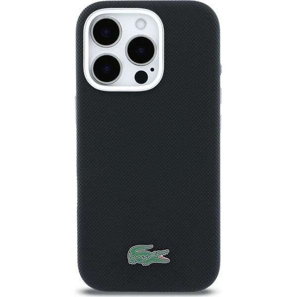 Lacoste PVC Iconic Petit Pique Metal Logo MagSafe kryt iPhone 16 Pro Max čierny - Puzdra - Obrázok 91489dbb957543f18e7a272eb121e052