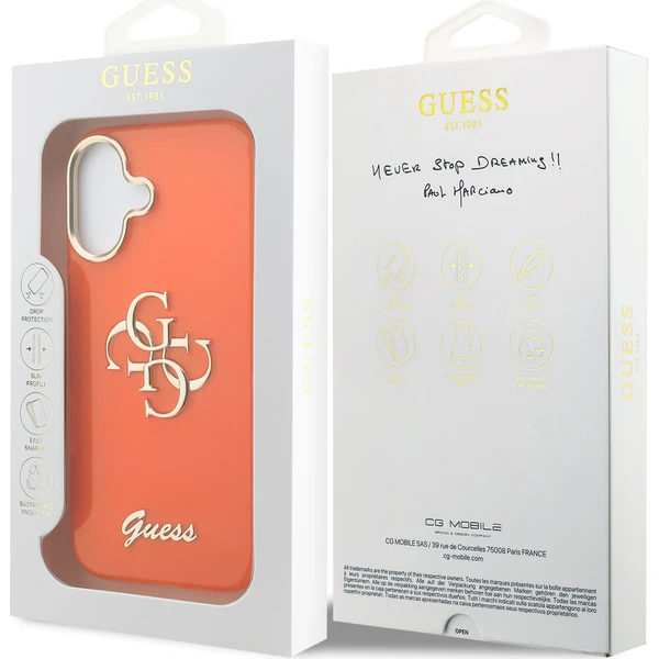 Guess IML 4G Script Metal Logo kryt iPhone 17 oranžový - Puzdra - Obrázok 915975c75c9b4a3381b98992ab5a3107