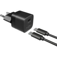 FIXED Mini nabíjačka s USB-C výstupom a káblom USB-C 1 meter PD 20W čierny - Nabíjačky
