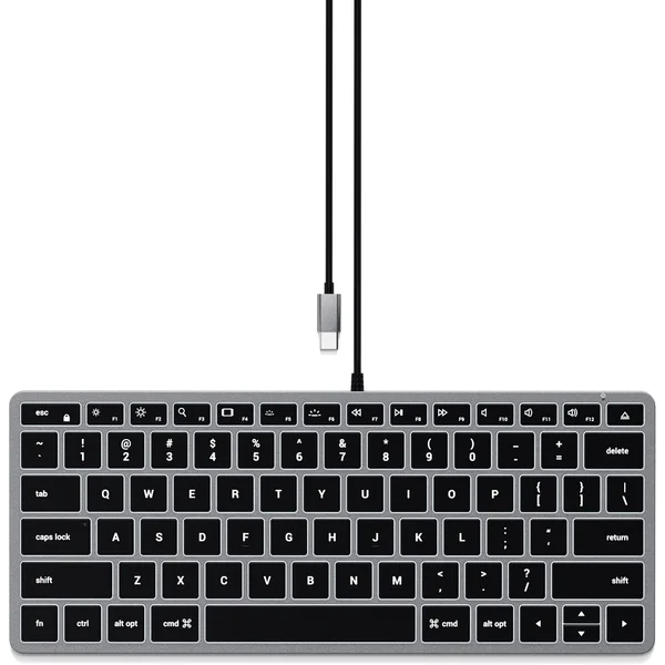 Satechi Slim W1 USB-C klávesnica US vesmírne šedá - Klávesnice - Obrázok 91BT000501