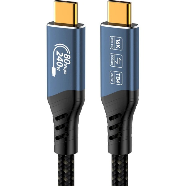 PremiumCord USB4 2.0 80Gbps 16K@60Hz 240W Thunderbolt 4 kábel 1,5m - Káble a redukcie - Hlavný obrázok