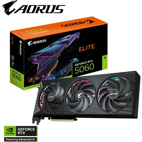 GIGABYTE AORUS NVIDIA GeForce RTX 5060 ELITE 8G - Grafické karty - Obrázok 91XE000P01