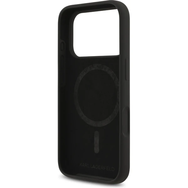 Karl Lagerfeld Liquid Silicone Karl a Choupette MagSafe kryt iPhone 17 Pro Max čierny - Puzdra - Obrázok 91d7b6056b78417fa75a96843f007588