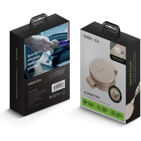 ENERGEA AluMag Trio 3v1 Foldable (Qi2) hliníková MagSafe nabíjačka 15W zlatá - Nabíjačky - Obrázok 91e9f8e846df4abeb99f92ef70d1d2d5