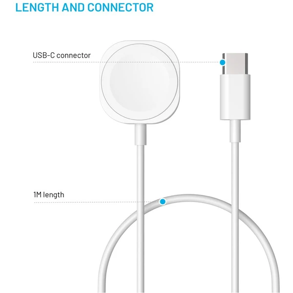 FIXED USB-C nabíjací kábel pre Apple Watch biely - Nabíjačky - Obrázok 920c953193914367850d8618a44774b6