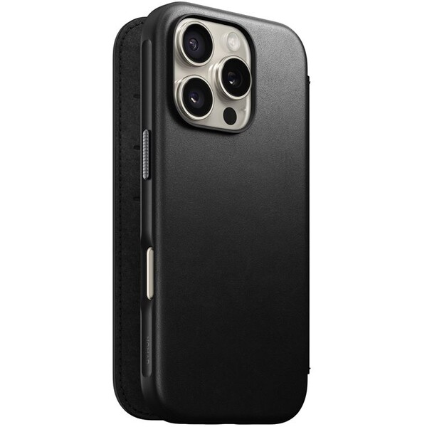 Nomad Modern Leather Folio MagSafe púzdro iPhone 16 Pro čierne