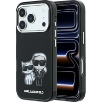 Karl Lagerfeld PU Semi Wrap Smooth Sketch Bodies Magsafe kryt iPhone 18 Pro čierny - Puzdra