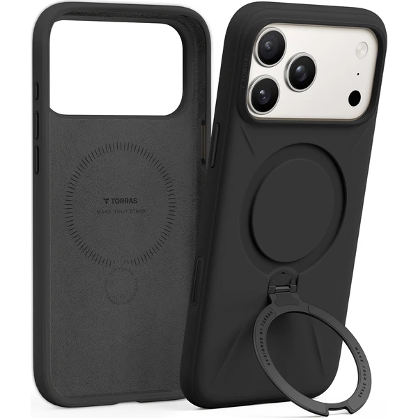 Torras Ostand Q3 Silikónový MagSafe kryt iPhone 17 Pro Max obsidiánovo čierny - Puzdra - Obrázok 929144aa542443168f8ce973e5998b27