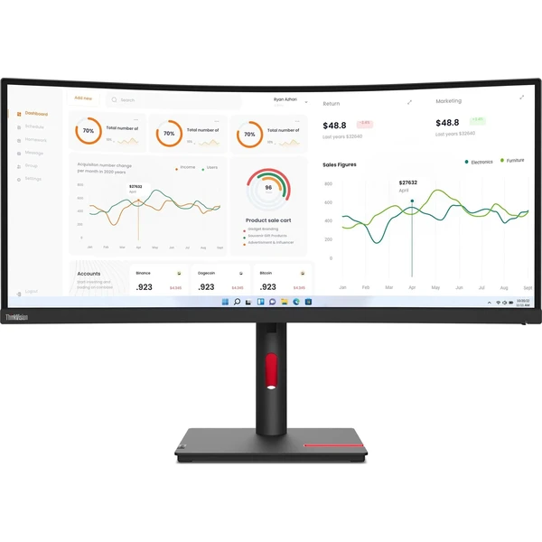 Lenovo ThinkVision T34w-30 monitor 34" - Monitory - Hlavný obrázok