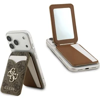 Guess PU 4G Mirror MagSafe Cardslot peňaženka so stojanom hnedá - Peňaženky