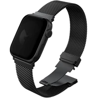 UNIQ DANTE PRE APPLE WATCH SELF ADJUSTABLE MESH STEEL BAND 42/41/40MM - GRAPHITE BLACK (GRAPHITE BLA - Remienky