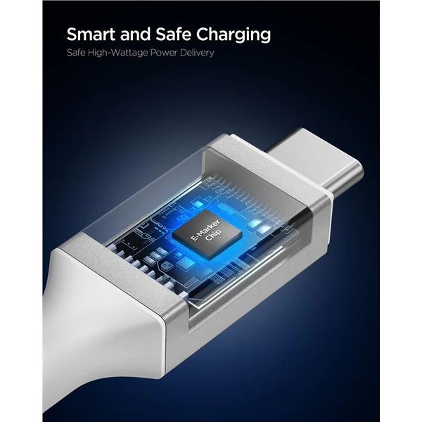 Spigen Essential USB-C/USB-C napájací kábel 240W 1,2m biely - Káble a redukcie - Obrázok 92de38b68f274327a6aff02e59871ef4