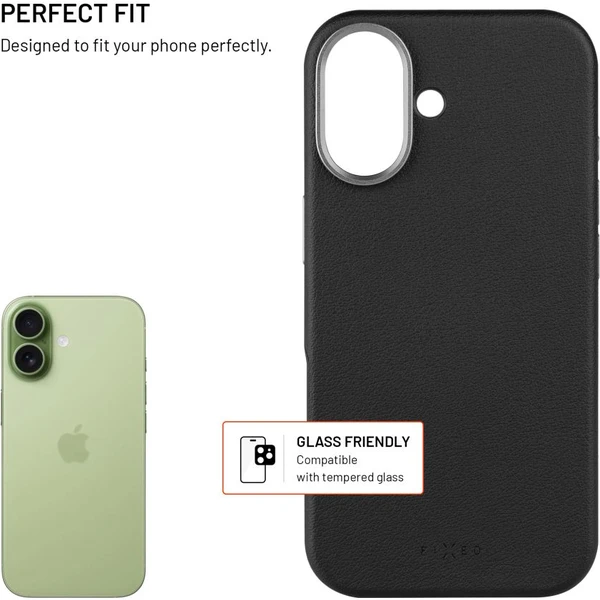 FIXED MagLeather kožený kryt s MagSafe Apple iPhone 17 čierny - Puzdra - Obrázok 92fa5b60b0164051a5878fc2732112f3
