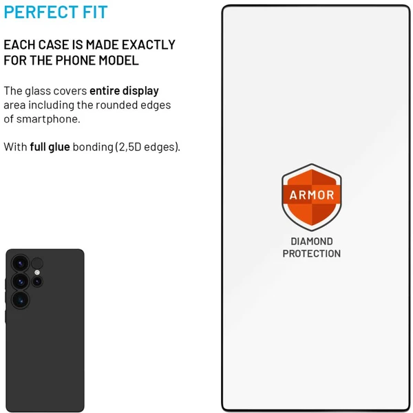 FIXED Armor 2,5D sklo s Anti-dust a AR vrstvou Samsung Galaxy S25 Ultra čierne - Ochranné fólie a sklo - Obrázok 930b3c97327540e1a1ba60f0b6a138e3