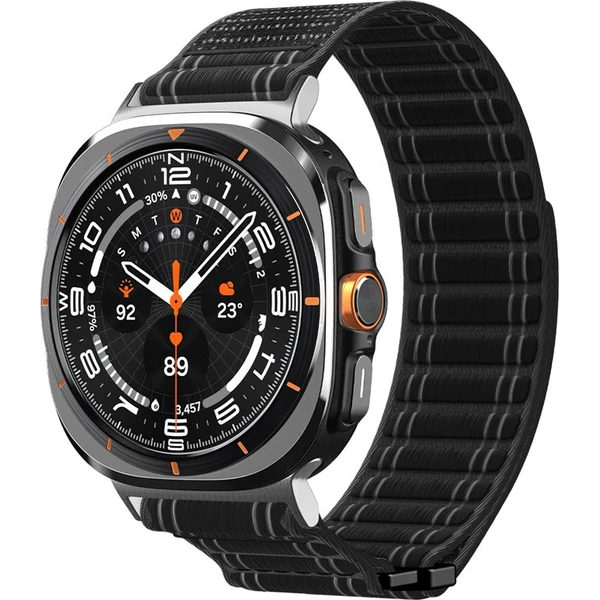 Spigen Fabric Band remienok (suchý zips) Samsung Galaxy Watch Ultra 47mm čierny - Remienky - Hlavný obrázok