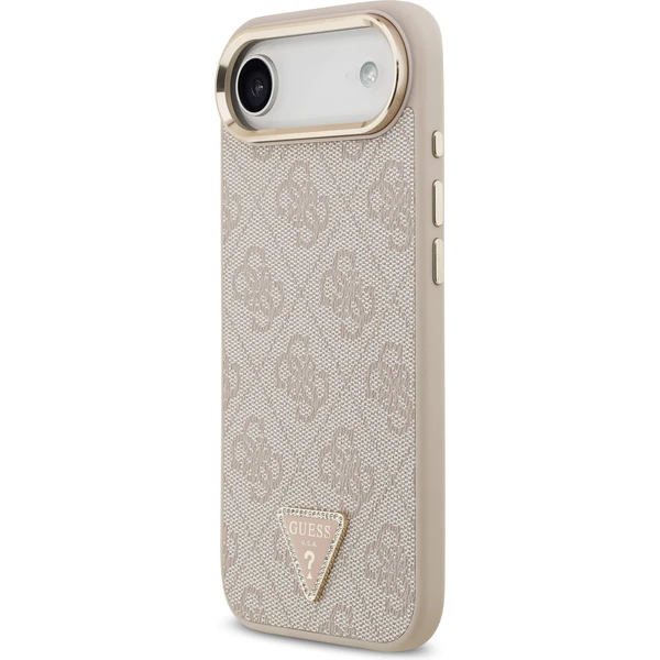 Guess PU Leather 4G Triangle Logo Gold Frame MagSafe kryt iPhone Air ružový - Puzdra - Obrázok 934f87bf295642898c966fe92965e1e1