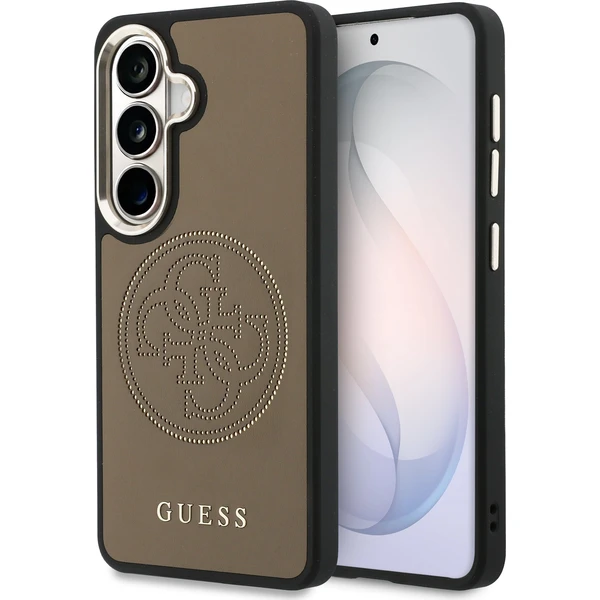 Guess PU perforovaný 4G logo magnetický kryt Samsung Galaxy S26 hnedý - Puzdra - Hlavný obrázok