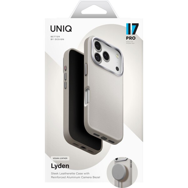 UNIQ Lyden Premium koženka MagClick MagSafe kryt iPhone 17 Pro Clay - Puzdra - Obrázok 93880db754fb4c789217c8f20234cf14