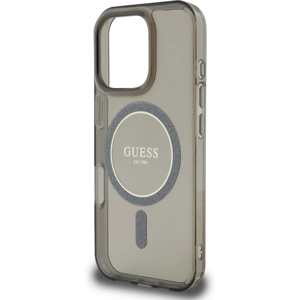 Guess IML Glitter Ring MagSafe kryt pre iPhone 16 Pre čierny - Puzdra - Obrázok 938afb5de7e94a148fadef457df3dfd2