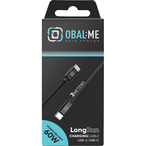 OBAL:ME LongRun USB-C/USB-C kábel 60W 2m čierny - Káble a redukcie - Obrázok 939fc11456b44f868f09e3606eb67d8d