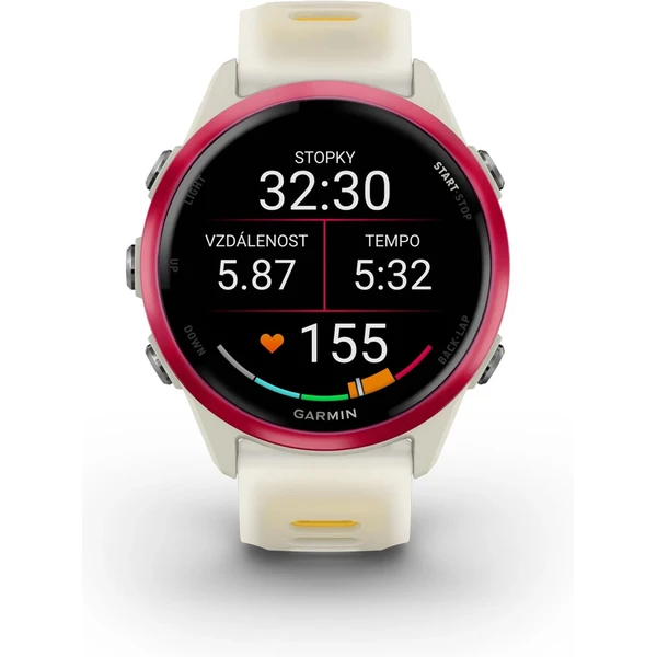 Garmin Forerunner 570 42 mm ružová hliníková luneta s bielo-žltým polopriehľadným remienkom - Inteligentné hodinky - Obrázok 93HF000P01