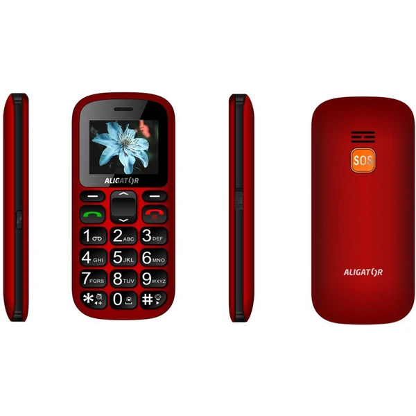 ALIGATOR A321 Senior červený/čierny + stolná nabíjačka - Mobilné telefóny - Obrázok 93PR000501