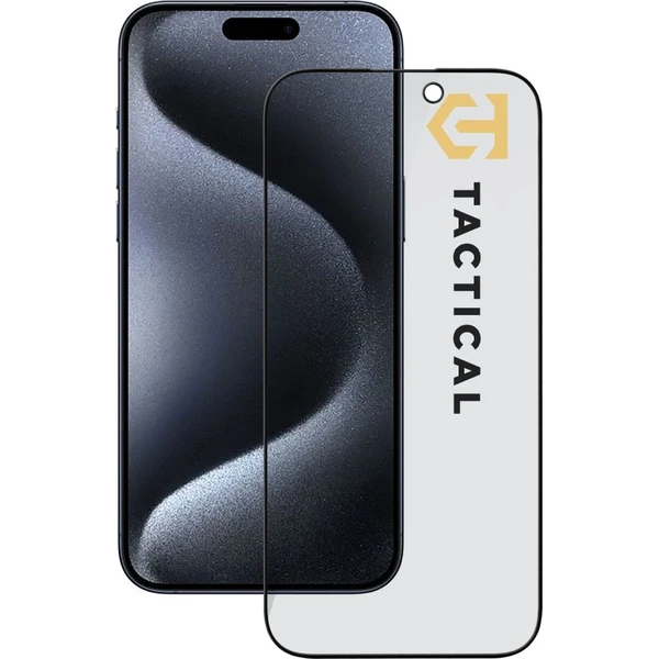 Tactical Glass Shield Privacy Stealth 5D sklo Apple iPhone 15 Pro čierne - Ochranné fólie a sklo - Hlavný obrázok