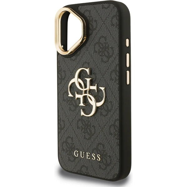 Guess PU 4G Metal Logo Stand Camera Frame kryt iPhone 16 čierny - Puzdra - Obrázok 93e8379d8063438daf4af4933679dd4d