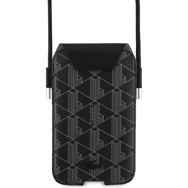 E-shop Lacoste PVC Blend Monogram vrecko na telefón XL čierna