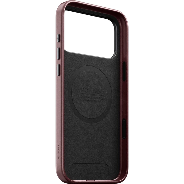 Nomad Traditional Leather (Horween) MagSafe kožený kryt iPhone 18 Pro Max Burgundy - Puzdra - Obrázok 93f486a3d71d49748f971a9ea431d7ef