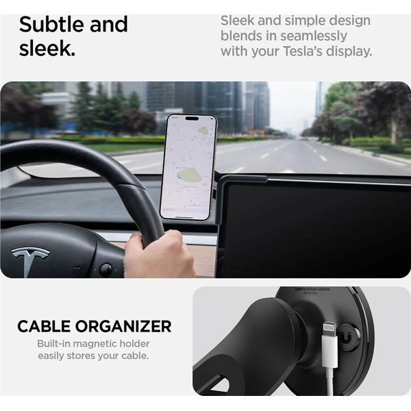 Spigen Teslá TapLock MagSafe Car Mount Holder držiak na obrazovku čierny - Držiaky - Obrázok 93fc0d91fe6d428eb5fc5b9ed75465e9