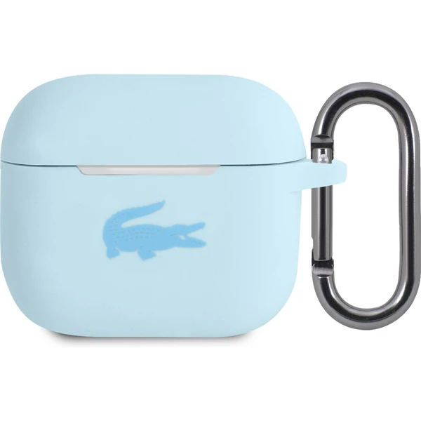 Lacoste Liquid Silicone Glossy Printing Logo puzdro AirPods 3 modré - Puzdra - Hlavný obrázok