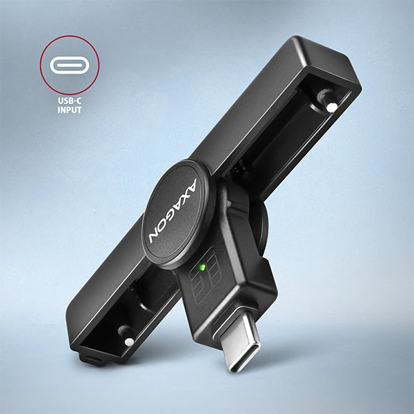 AXAGON CRE-SMPC USB-C PocketReader čítačka kontaktných kariet Smart card - Čítačky čipových kariet - Obrázok 94N4000701