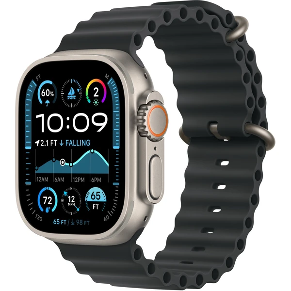 Apple Watch 49/46/45/44mm predĺženie čierneho oceánskeho remienka s prírodným titánom - Remienky - Hlavný obrázok