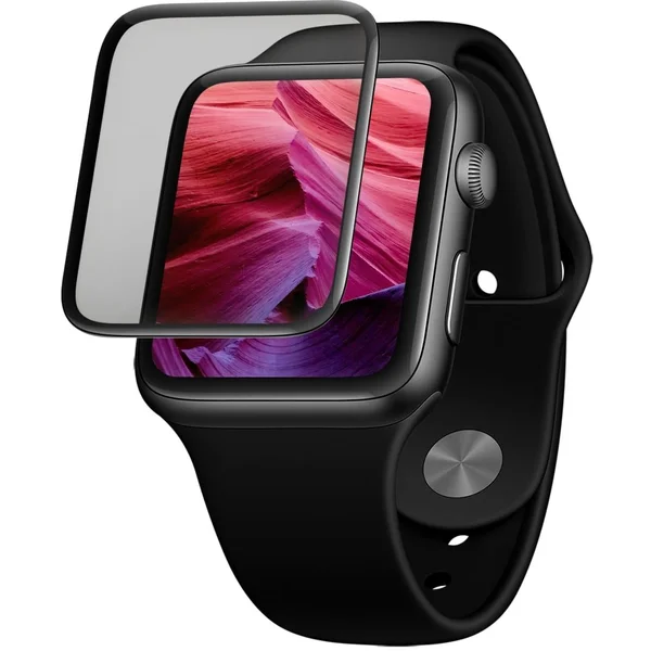 FIXED 3D tvrdené sklo s aplikátorom Apple Watch 42mm čierne - Ochranné fólie a sklo - Hlavný obrázok