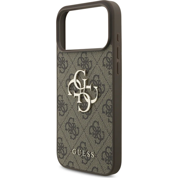 Guess PU 4G Metal Logo Zadný kryt pre iPhone 18 Pro Brown - Puzdra - Obrázok 94a8c68d4acb418dbab0b5e60b29ff12