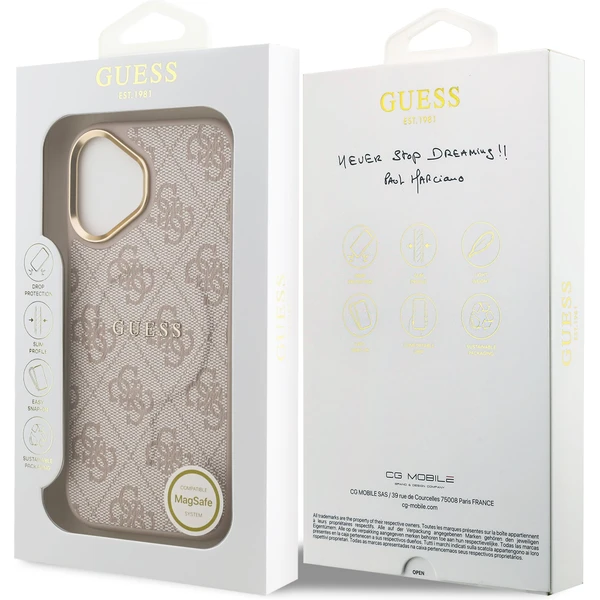 Guess PU Leather 4G Gold Frame MagSafe kryt iPhone 17 ružový - Puzdra - Obrázok 94b0e85216544eb7b64f239b78e9634b