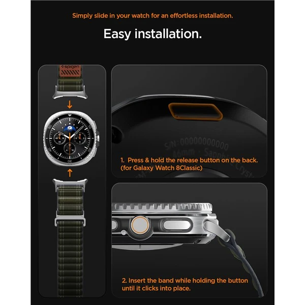 Spigen Fabric Band remienok (suchý zips) Samsung Galaxy Watch8 46/44/40mm zelený - Remienky - Obrázok 94cae2797c6644bdb6e5f60f3389aecb
