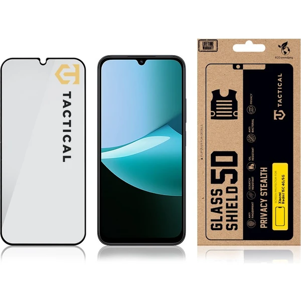 Tactical Glass Shield Privacy Stealth 5D sklo pre Xiaomi Redmi 15C 4G/5G čierne - Ochranné fólie a sklo - Obrázok 950b2334e3a14ded98663ef5f831edf0