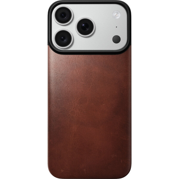 Nomad Magnetic Leather Back (Horween) MagSafe kožený kryt iPhone 17 Pro/18 Pro Olde Dublin - Puzdra - Obrázok 950e5f6130bb4c87907bcbe9525c8ffb