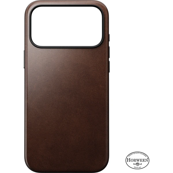 Nomad Modern Leather (Horween) MagSafe kožený kryt iPhone 18 Pro Max Rustic Brown - Puzdra - Obrázok 953cdd82601b413baf354036afc89279