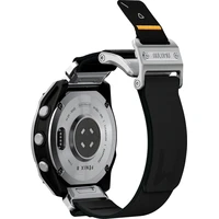 Aulumu C11 Mag-Buckle Slim remienok Garmin Watch (QuickFit 22mm) strieborná pracka/čierny remienok - Remienky