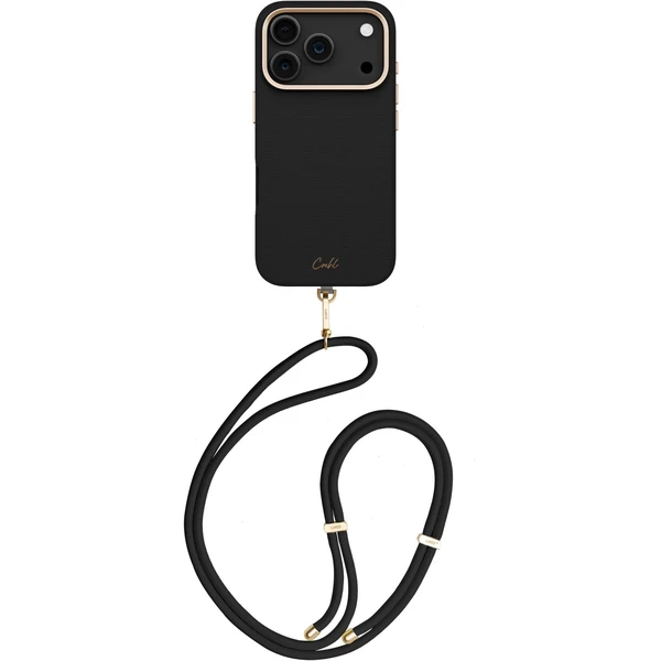 UNIQ Coehl Mirelle MagSafe kryt s pútkom iPhone 17 Pro Ebony - Puzdra - Hlavný obrázok