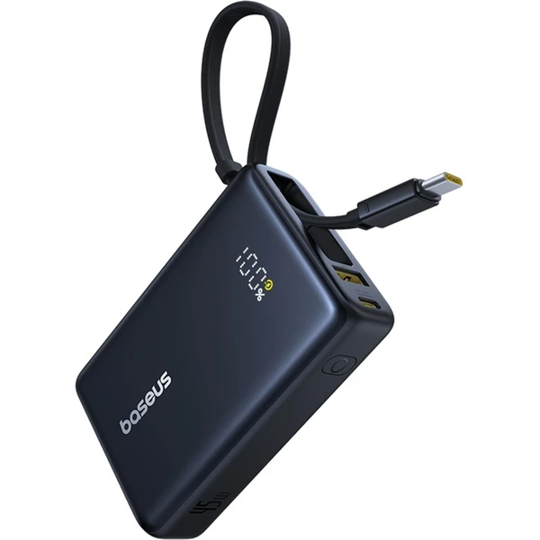 Powerbanka Baseus PicoGo 10000mAh 45W s digitálnym displejom a káblom USB-C čierna - Powerbanky - Obrázok 95AE000N01